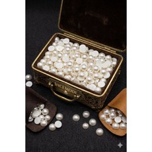 İnci Mode Boncuk Çeşitleri Yarım Inci Beyaz 8 mm 25 gr