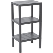 İlanib Ticaret 3 Raflı Gri Modüler Ünite Plastik 38X29X74 cm (5567)