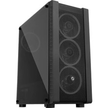 FRISBY FC-9320G 600w 80+ Siyah Dual-Ring RGB Fan Mid Tower ATX Kasa