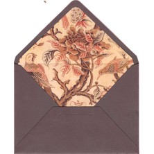 Bazen Defter Kuşyuvası Desenli Kahverengi Zarf