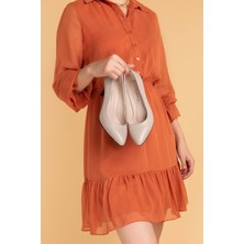 Gondol Deri Orta Boy Topuk Stiletto