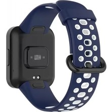 Pileli Store Newface Xiaomi Redmi Watch 2 Spor Delikli Kordon - Lacivert-Beyaz