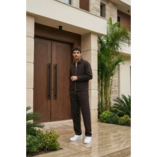 Livio Ferri Artigas Premium Fermuarlı Düz Basic Ceket Pantolon Erkek Takım Relax Kalıp