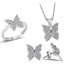 Kuyumcudükkanı Kuyumcudukkani  Kelebek Sembollu Mini Set -24038-W-W