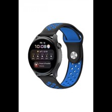 Pileli Store Newface Watch 20MM Spor Delikli Kordon - Siyah-Mavi