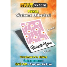 Sb Store Teşekkür Etiketi Thank You Ambalaj Hediye Süsleme Etiketi Model 118 - 95 Adet 5cm