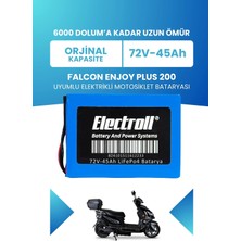 Electroll Falcon Enjoy Plus 200 Batarya (Standart Kapasite) Lifepo4 72V 45AH Elektrikli Motosiklet Bataryası