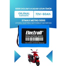 Electroll Stmax Metro 5000 Batarya (Standart Kapasite) Lifepo4 72V 60AH Elektrikli Motosiklet Bataryası
