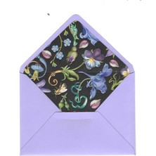 Bazen Defter Çiçek Desenli Mor Zarf