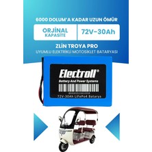 Electroll Zlin Troya Pro Batarya (Standart Kapasite) Lifepo4 72V 30AH Elektrikli Motosiklet Bataryası