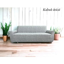 Altınkoza Still Jakarlı Streç Maxi Koltuk Örtüsü (3+3)-K.beyaz