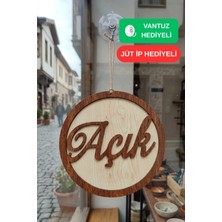 Kutaydan Üç Katlı El Yazılı Modern Açık/kapalı Tabelası - Akçaağaç-Ceviz