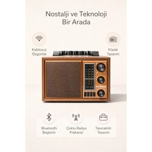 FaroxTech Retro Tasarım Taşınabilir Radyo - Bluetooth 5.3 Bağlantılı Hi-Fi Hoparlör