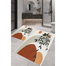 Eliana Home Dijital Baskı  2'li Banyo Paspas  Takımı RVG5296  100X60+60X50 cm