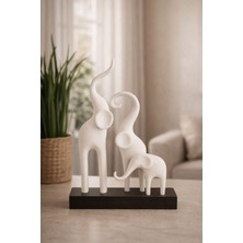Baalaa Modern Dekoratif 3’lü Fil Biblo Seti | Minimalist Salon & Ofis Masa Üstü Süsü (Plastik)15x12 cm