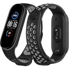 Pileli Store Newface Xiaomi Mi Band 7 Spor Delikli Kordon - Siyah-Gri