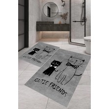 Eliana Home Dijital Baskı  2'li Banyo Paspas  Takımı RVG5-SM200  100X60+60X50 cm