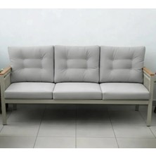 Opal 3lü (Gri) Metal Gövde Balkon-Bahçe-Kafe,çay Seti,koltuk Takımı,oturma Grubu,ofis Koltuğu
