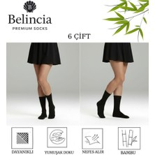 Belincia Bambu 6'lı Paket Kadın Soket Çorap/uzun Düz/dikişsiz/koku Karşıtı