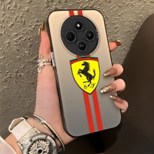 HONTINGA Xiaomi Redmi 14C ile Uyumlu Kılıfı Silikon Kenar Sert Arka Düşüme Önleyici Basitlik Anti Düşme Kamera Korumali Ferrari Desen Telefon Kılıfı Kadın ve Erkek Için Uygundur K1-1109