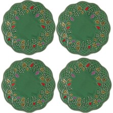 LuckyArt Vinea 4’lü Yeşil Seramik Tabak Seti 22 cm