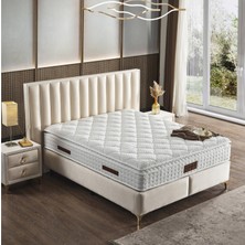 KUMSHOME Soprano Çift Kişilik Ultra Full Ortopedik Pedli Yaylı Yatak + Baza + Başlık 3'lü Set