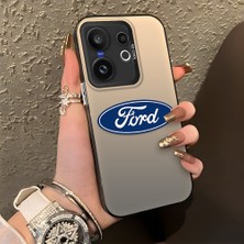 HONTINGA Vivo X200 Fe ile Uyumlu Kılıfı Silikon Kenar Sert Arka Düşüme Önleyici Basitlik Anti Düşme Kamera Korumali Ford Desen Telefon Kılıfı Kadın ve Erkek Için Uygundur K1-1100