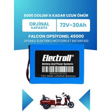 Electroll Falcon Opsiyonel 45000 Batarya (Standart Kapasite) Lifepo4 72V 30AH Elektrikli Motosiklet Bataryası