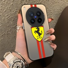 HONTINGA Vivo X300 Pro ile Uyumlu Kılıfı Silikon Kenar Sert Arka Düşüme Önleyici Basitlik Anti Düşme Kamera Korumali Ferrari Desen Telefon Kılıfı Kadın ve Erkek Için Uygundur K1-1109