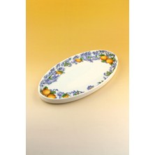 Bursa Porselen Dekor Lemon & Blue Blanc Porselen Kayık Tabak