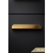 Zeraf Ev 3 Adet Vento Matte Albfrin Lüks Mobilya Kulbu 128MM - 3'lü Set (Çekmece ve Dolap Kulbu)