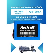 Electroll Milyon Kurye 68100 Batarya (Standart Kapasite) Lifepo4 72V 30AH Elektrikli Motosiklet Bataryası