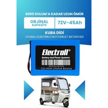 Electroll Kuba Didi Batarya (Standart Kapasite) Lifepo4 72V 45AH Elektrikli Motosiklet Bataryası