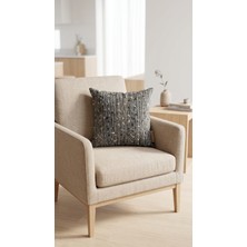 Ravello Home Naturel Görünümlü Püsküllü Kırlent Kılıfı-Antrasit