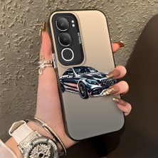 HONTINGA Vivo Y19S ile Uyumlu Kılıfı Silikon Kenar Sert Arka Düşüme Önleyici Basitlik Anti Düşme Kamera Korumali Benz Desen Telefon Kılıfı Kadın ve Erkek Için Uygundur K1-1111