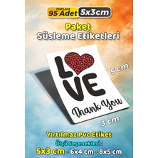 Sb Store Teşekkür Etiketi Thank You Ambalaj Hediye Süsleme Etiketi Model 125 - 95 Adet 5cm