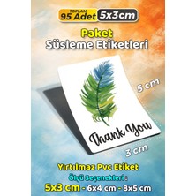 Sb Store Teşekkür Etiketi Thank You Ambalaj Hediye Süsleme Etiketi Model 129 - 95 Adet 5cm