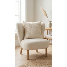 Ravello Home Naturel Görünümlü Püsküllü Kırlent Kılıfı-Antrasit