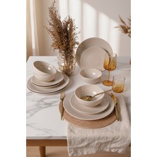 Keramika Krem Kera Yemek Takımı 12 Parça 4 Kişilik 036