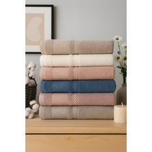 Mela Home Petek Desenli 50*90 cm 6'lı El ve Yüz Havlusu - Havlu Seti- Çeyizlik- Hediyelik - Mutfak %100 Pamuk