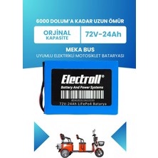 Electroll Meka Bus Batarya (Standart Kapasite) Lifepo4 72V 24AH Elektrikli Motosiklet Bataryası