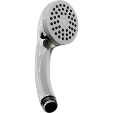 Kont Küçük Sabit - Kademesiz Krom Gövde - Beyaz Zemin-Ant.gri Iğne Duş Başlık Poşetli Amb. (5067)