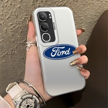 HONTINGA Vivo Y19S ile Uyumlu Kılıfı Silikon Kenar Sert Arka Düşüme Önleyici Basitlik Anti Düşme Kamera Korumali Ford Desen Telefon Kılıfı Kadın ve Erkek Için Uygundur K1-1100