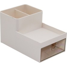 Kont Tek Çekmeceli + 3 Bölmeli  Plastik Makyaj - Takı Organizer 16X9.5CM - Y: 5--9.5cm (5067)