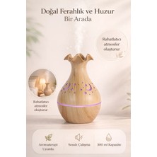 FaroxTech Ahşap Görünümlü Dekoratif Ultrasonik Hava Nemlendirici ve Aroma Difüzörü - 300 ml