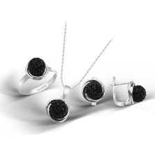 Kuyumcudükkanı Kuyumcudükkani Avusturya"crystal"taşlı Mini Set -24089-W-BLK