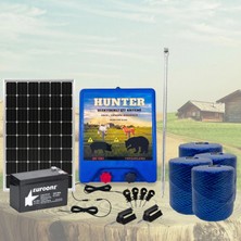 Hunter Ekonomik 2000MT Domuz - Ayı Kovucu Elektrikli Çit Sistemi Güneş Panelli Jel Akülü