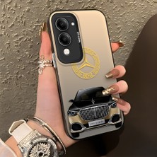HONTINGA Vivo Y04 ile Uyumlu Kılıfı Silikon Kenar Sert Arka Düşüme Önleyici Basitlik Anti Düşme Kamera Korumali Maybach Desen Telefon Kılıfı Kadın ve Erkek Için Uygundur K1-1106