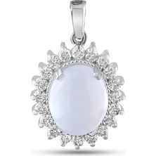 Lial Diamond 4.36 Karat Pırlanta Ay Taşı Kolye, Doğal Pırlanta, Sertifikalı Mücevher