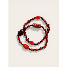 Mimoza Accessories Kırmızı Renk Parlak Taş Bileklik